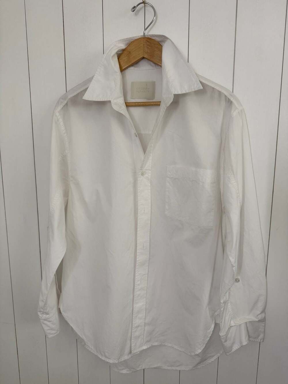 Citizens of Humanity Button-Up Shirt Size S White Cotton